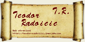 Teodor Radoičić vizit kartica